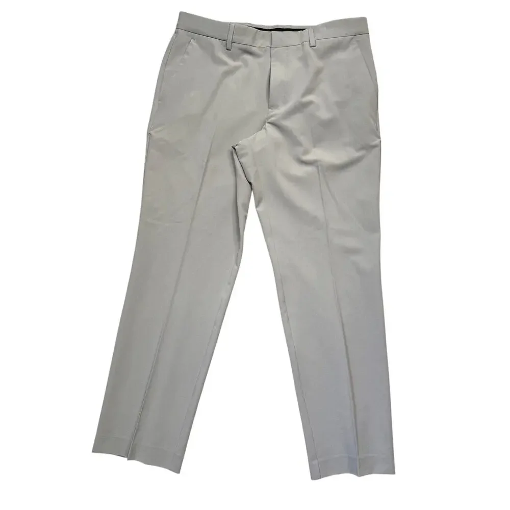 Perry Ellis Portfolio Men's Modern-Fit Stretch PantsChiseled Stone 34x30 $95